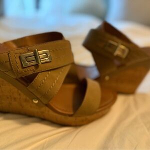 Tommy Hilfiger Brown Wedge Sandals